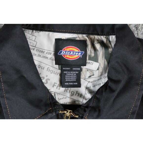Dickies Mens Work Jacket Black Denim XL Bomber Biker Motorcycle Coat - Picture 4 of 6